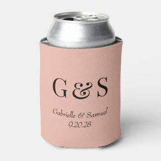 Enfriador De Latas Moderno monograma Boda de nombres de novias y novi