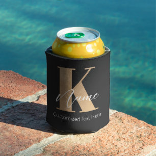 Enfriador De Latas Moderno Monogramado inicial K & Name personalizado
