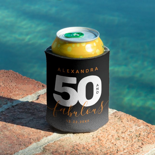 Enfriador De Latas Moderno Naranja Girly 50 y fabuloso (Piscina in situ)