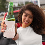 Enfriador De Latas Moderno Pastel Pink Hello Y You Name<br><div class="desc">Moderno Pastel Pink Hello Y You Name</div>