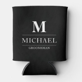 Enfriador De Latas Moderno y elegante Groomsmen Regalos Monograma Mej
