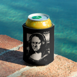 Enfriador De Latas Mona Lisa Cara de Bajo Amantes de la Música DJs