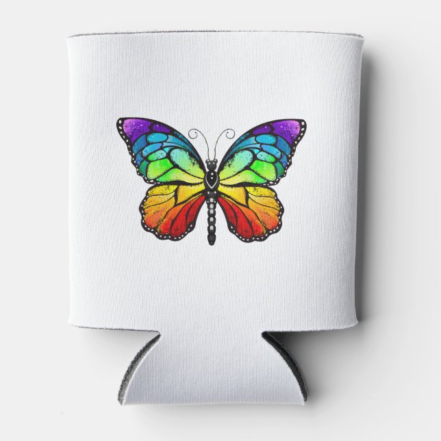 Enfriador De Latas Monarca de mariposa arcoiris (Anverso)