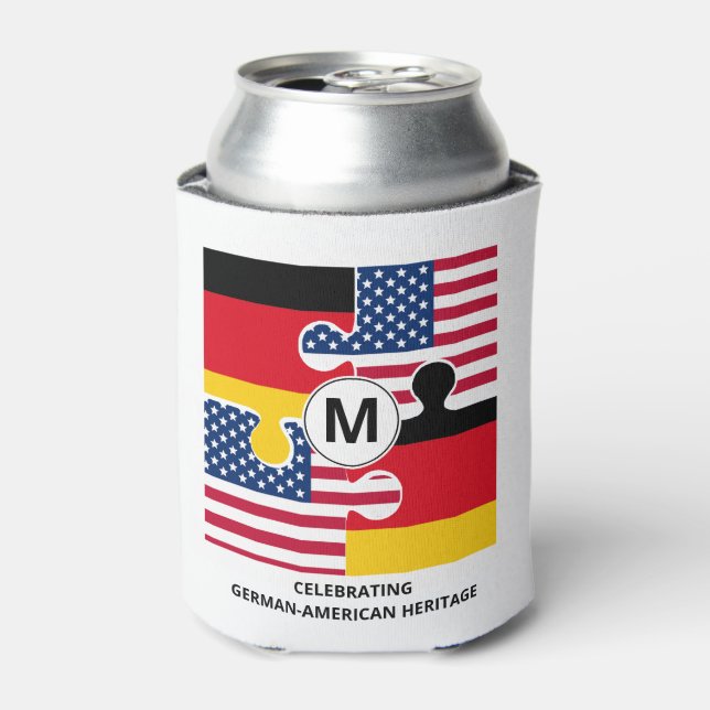 Enfriador De Latas Monograma ALEMÁN AMERICANO (Lata Anverso)