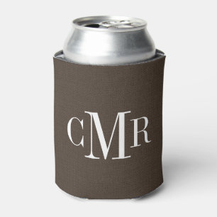 Enfriador De Latas Monograma clásico ruso marrón