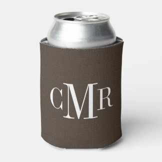 Enfriador De Latas Monograma clásico ruso marrón