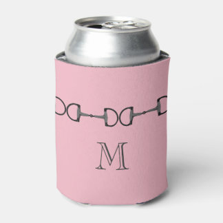 Enfriador De Latas Monograma de bits rosados de caballo