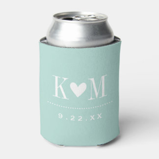 Enfriador De Latas Monograma de Boda moderno de fábrica
