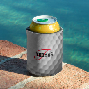 Enfriador De Latas Monograma de bola de golf personalizado