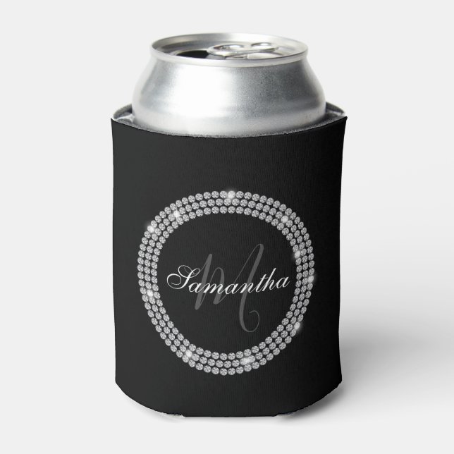 Enfriador De Latas Monograma de diamantes (Lata Anverso)