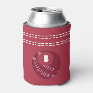 Enfriador De Latas Monograma de la costura de la pelota de cricket Cr