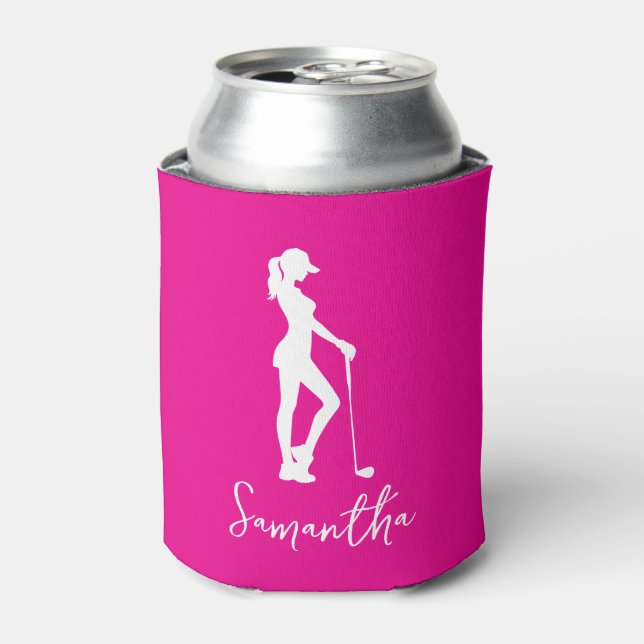 Enfriador De Latas Monograma de la dama rosa (Lata Anverso)