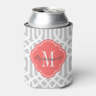 Enfriador De Latas Monograma de la GRI y el Coral Trellis
