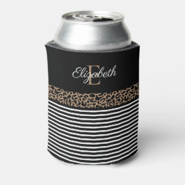 Enfriador De Latas Monograma de moda Leopard Print Mug