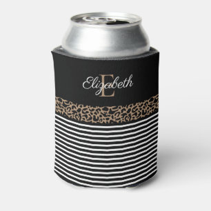 Enfriador De Latas Monograma de moda Leopard Print Mug