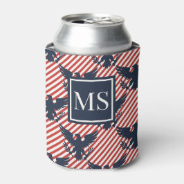 Enfriador De Latas Monograma de Raya de Águila de Patrimonio American