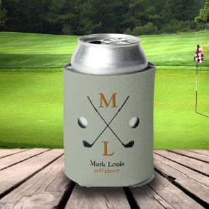 Enfriador De Latas Monograma del jugador de golf personalizado