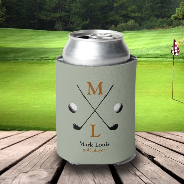 Enfriador De Latas Monograma del jugador de golf personalizado (Subido por el creador)