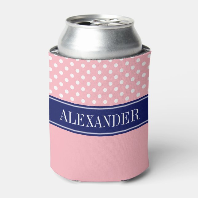 Enfriador De Latas Monograma del nombre de la marina de Polka Dot CB  (Lata Anverso)