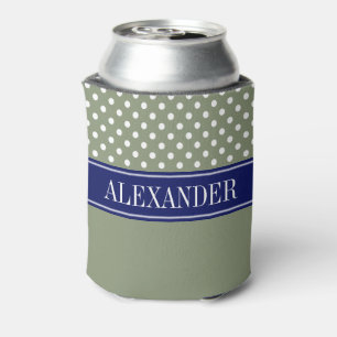 Enfriador De Latas Monograma del nombre de la marina polka Dot CB