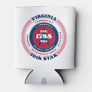 Enfriador De Latas Monograma del Orgullo del Estado de Virginia