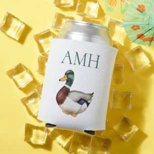Enfriador De Latas Monograma del pato malé preppy