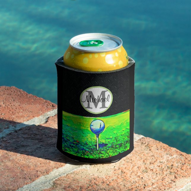 Enfriador De Latas Monograma Deportes de Golf Nombre Guay Papá Hombre (Piscina in situ)
