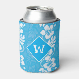 Enfriador De Latas Monograma estampado en las flores de Hibiscus de H