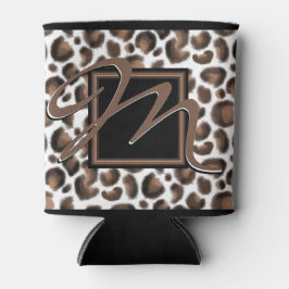 Enfriador De Latas Monograma fuera de la caja Impresión de Leopardo M