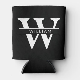 Enfriador De Latas monograma inicial personalizado y nombre simple