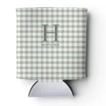 Monograma moderno de gingham verde