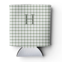 Monograma moderno de gingham verde