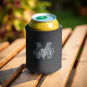 Enfriador De Latas Monograma Moderno Guay Grunge Añadir su nombre