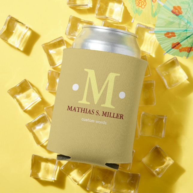 Enfriador De Latas Monograma / Nombre y un inicial (Verano in situ)