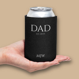 Enfriador De Latas Monograma Papá Est Moderno Negro
