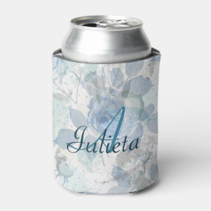 Enfriador De Latas Monograma pastel rosas