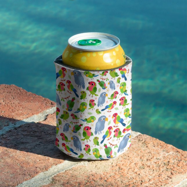 Enfriador De Latas Monograma Patrón de aves ventilares, paracaídas co (Piscina in situ)