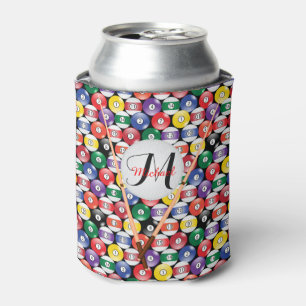 Enfriador De Latas Monograma Patrón de bola de billar