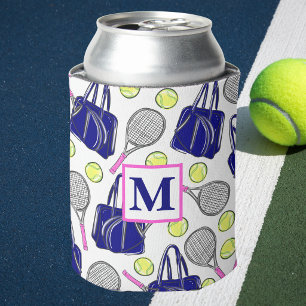 Enfriador De Latas Monograma personalizado de tenis / Tenis elegante