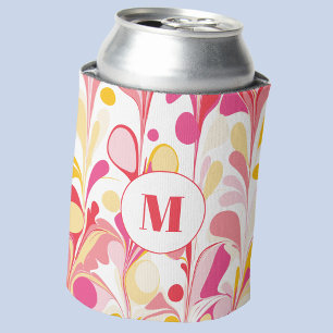 Enfriador De Latas Monograma Resumen Verano Rosa Marcado
