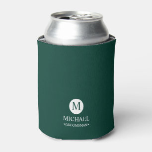 Enfriador De Latas Monograma y nombre clásicos de los Groomsmen perso