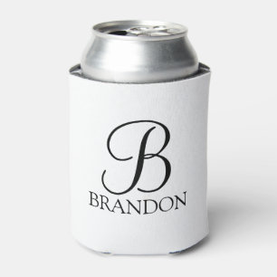 Enfriador De Latas Monograma y nombre de guión personalizado