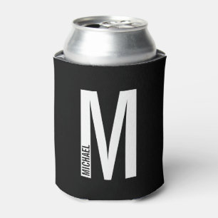 Enfriador De Latas Monograma y nombre en negrita personalizados moder