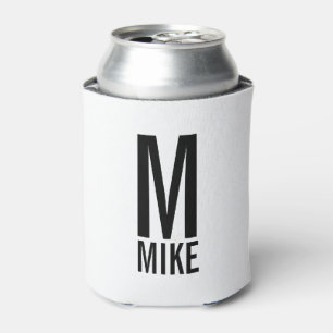 Enfriador De Latas Monograma y nombre personalizados modernos