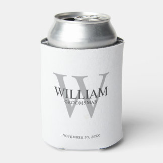 Enfriador De Latas Monograma y nombre personalizados para padrinos de