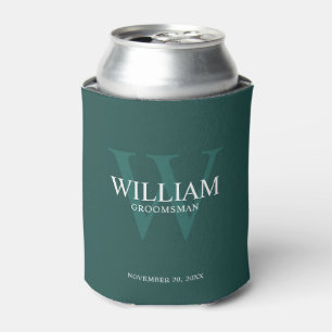 Enfriador De Latas Monograma y nombre personalizados para padrinos de