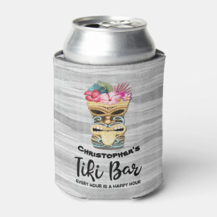 Enfriador De Latas Monogramado Groomsmen Tiki Bar BachelParty puede 