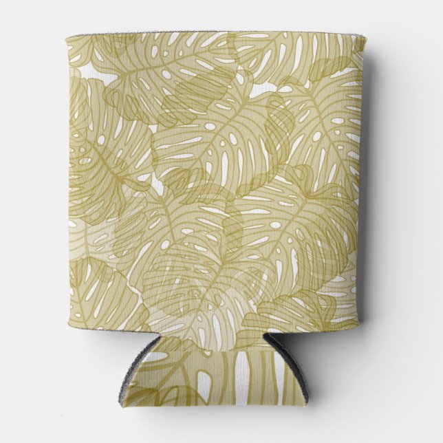 Enfriador De Latas Monstera transparente deja fondo blanco (Anverso)