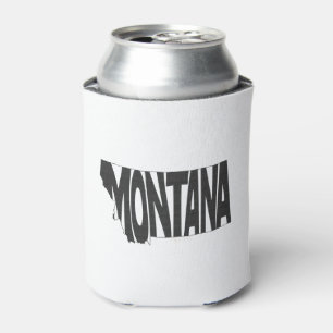 Enfriador De Latas Montana State Name Word Art Black
