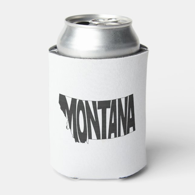 Enfriador De Latas Montana State Name Word Art Black (Lata Anverso)